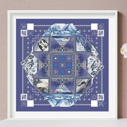 Glacial Serenity Mandala Cross Stitch PDF - TOTOOSTITCH