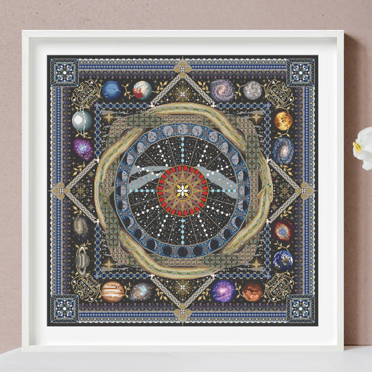 Starlight Symphony Mandala Cross Stitch PDF