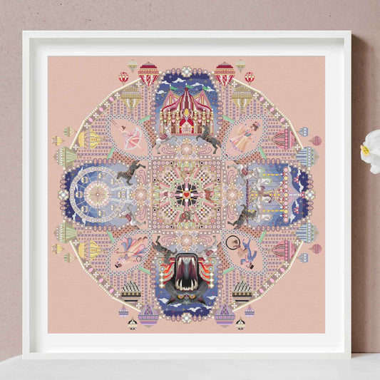 Festive Fervor Mandala Cross Stitch PDF