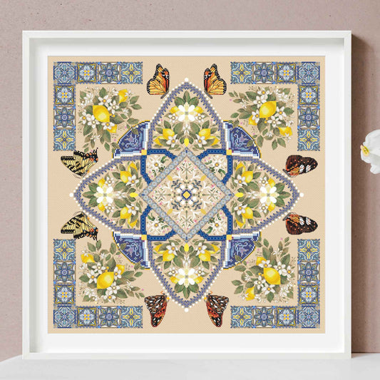 Lemon Mandala Cross Stitch PDF