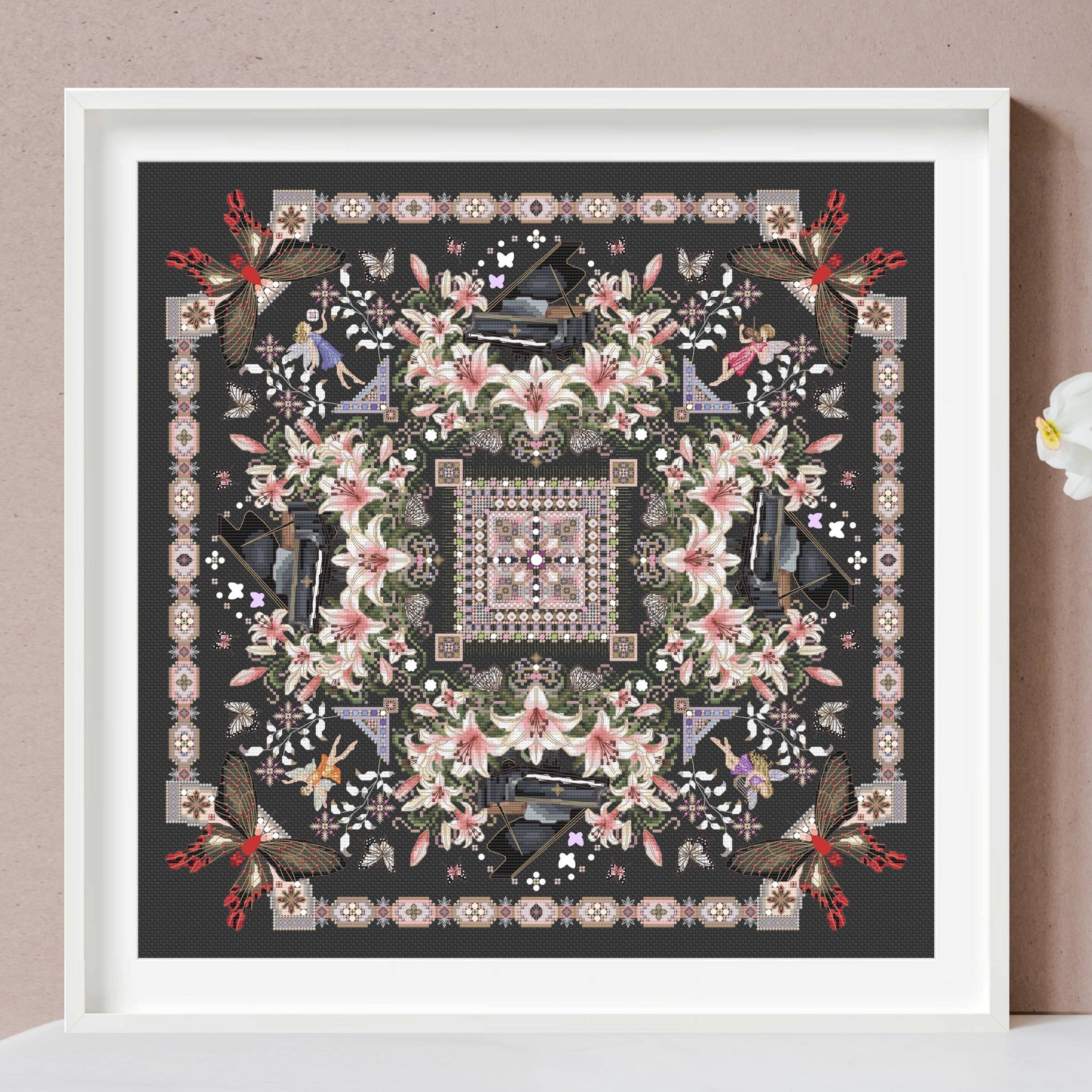 Piano Mandala Cross Stitch Pattern PDF