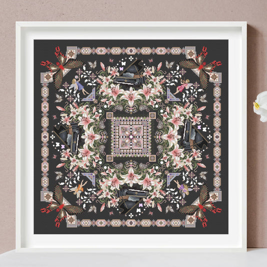 Piano Mandala Cross Stitch Pattern PDF