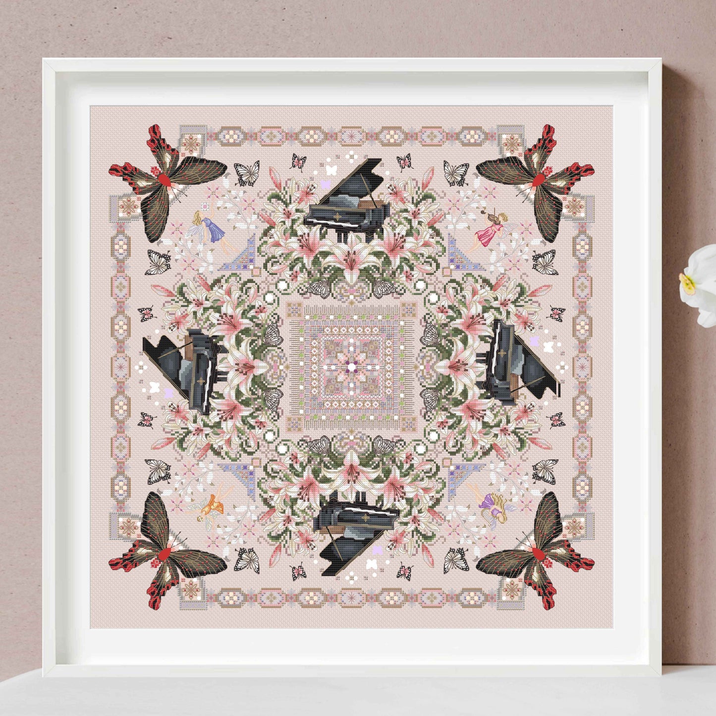 Piano Mandala Cross Stitch PDF