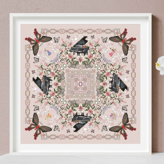 Piano Mandala Cross Stitch PDF