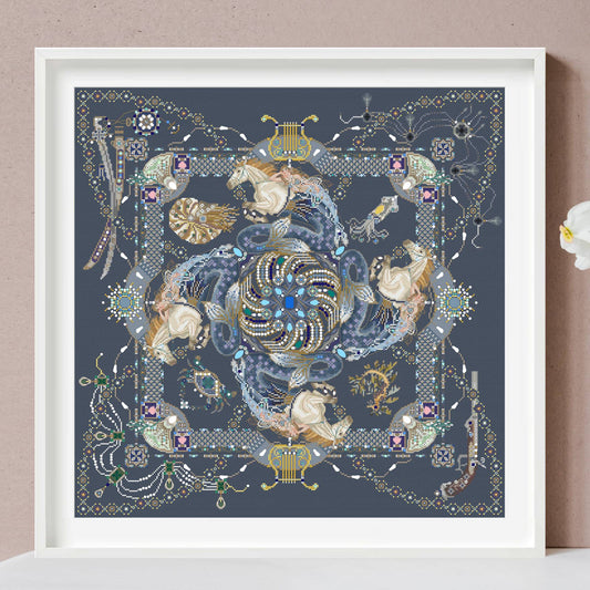 Siren's Ledger Mandala Cross Stitch PDF