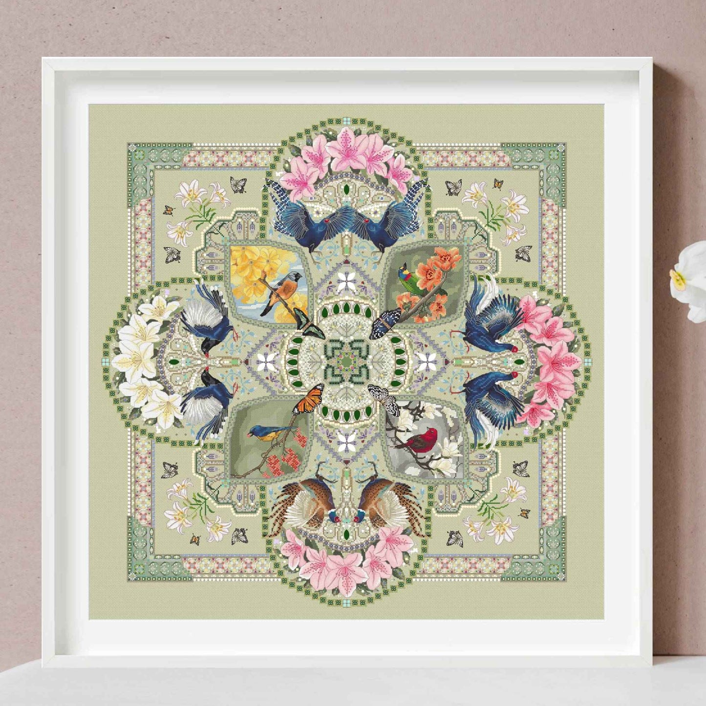 Feathers of Formosa Mandala Cross Stitch PDF