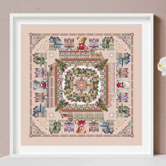 Christmas Train Sets Mandala Cross Stitch PDF