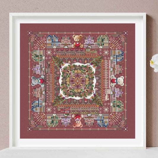 Christmas Train Sets Mandala Cross Stitch PDF