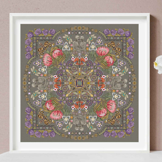 The Skeleton's Vow Mandala Cross Stitch PDF