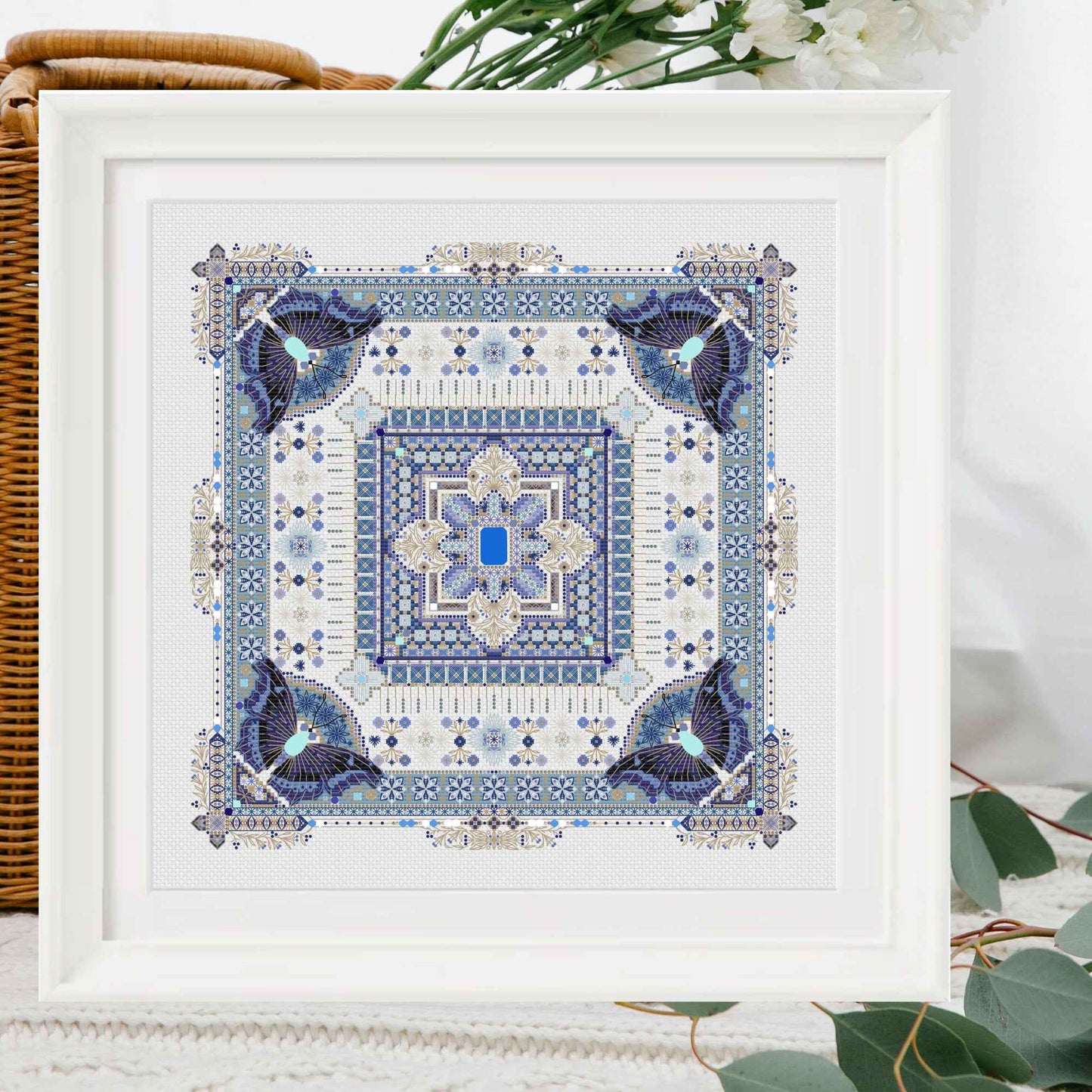Sapphire Mandala Cross Stitch PDF