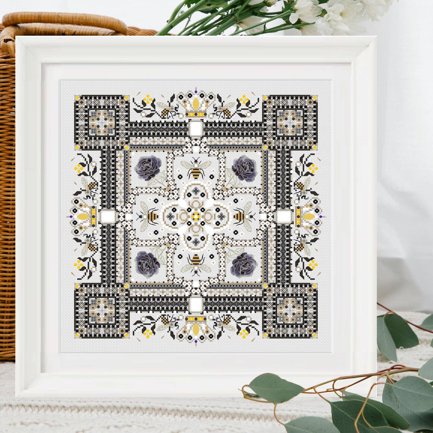 Pearl Mandala Cross Stitch Pattern PDF
