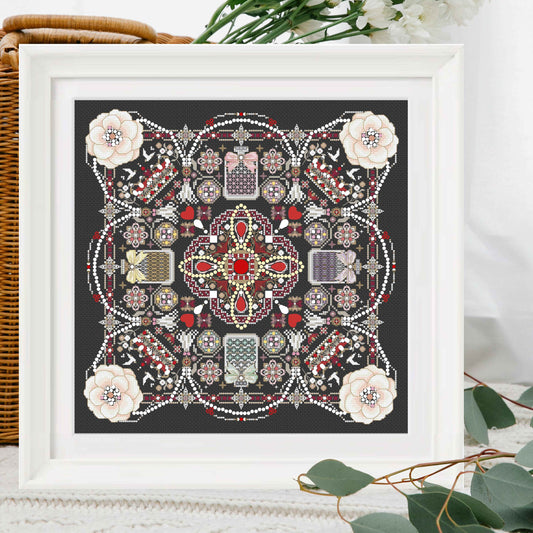 Valentine's Day Mandala Cross Stitch PDF