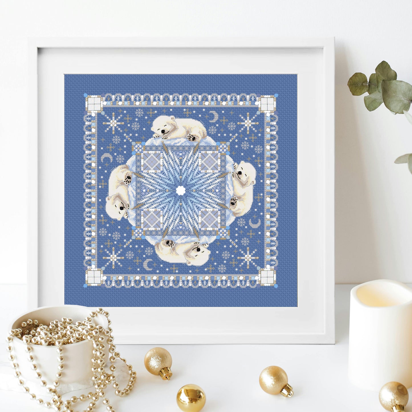 January Mandala Cross Stitch Pattern PDF