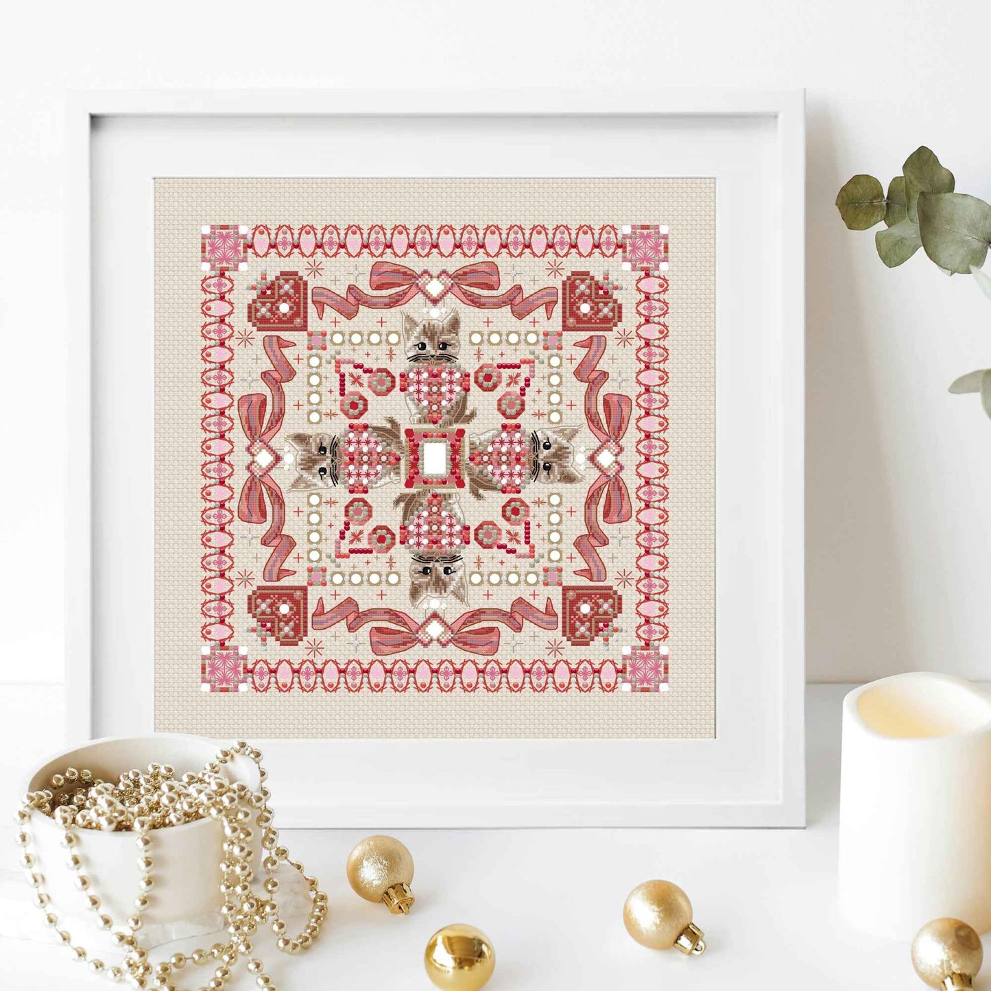February Mandala Cross Stitch Pattern PDF