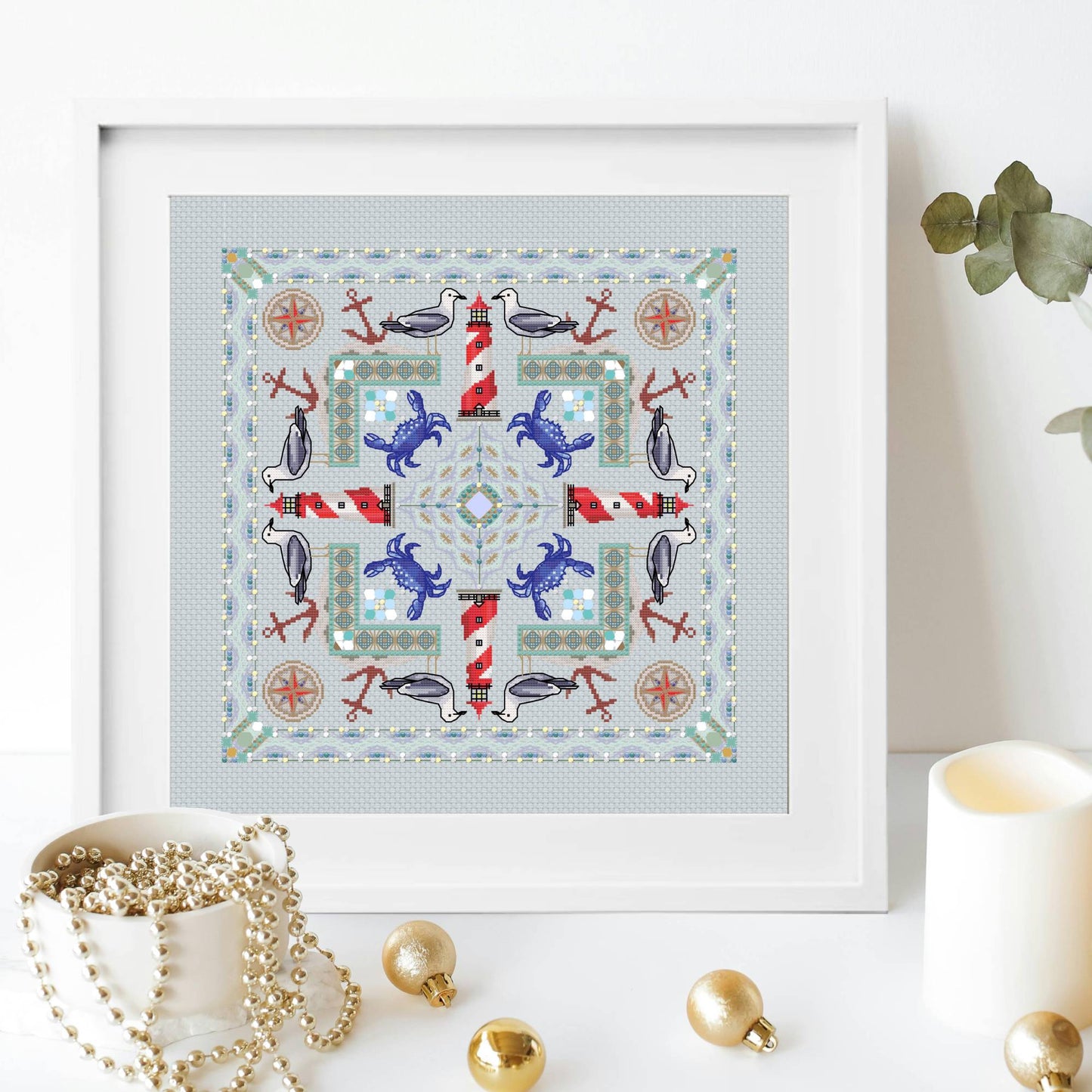 July Mandala Cross Stitch Pattern PDF
