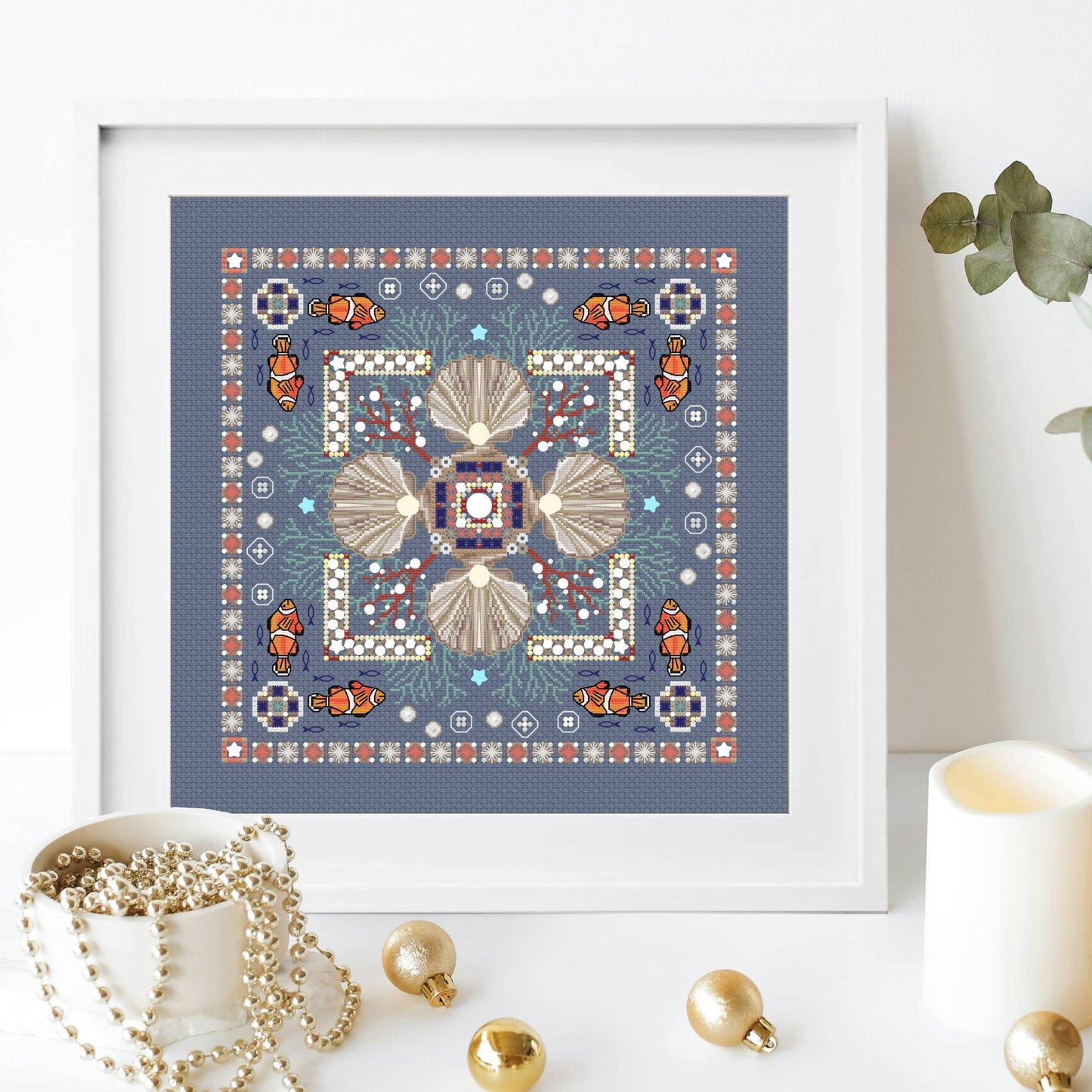 August Mandala Cross Stitch Pattern PDF
