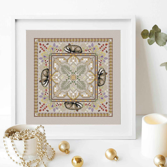November Mandala Cross Stitch Pattern PDF