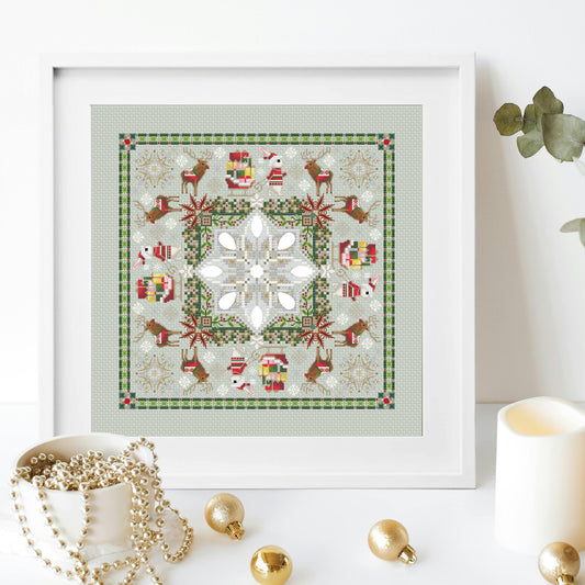 December Mandala Cross Stitch Pattern PDF