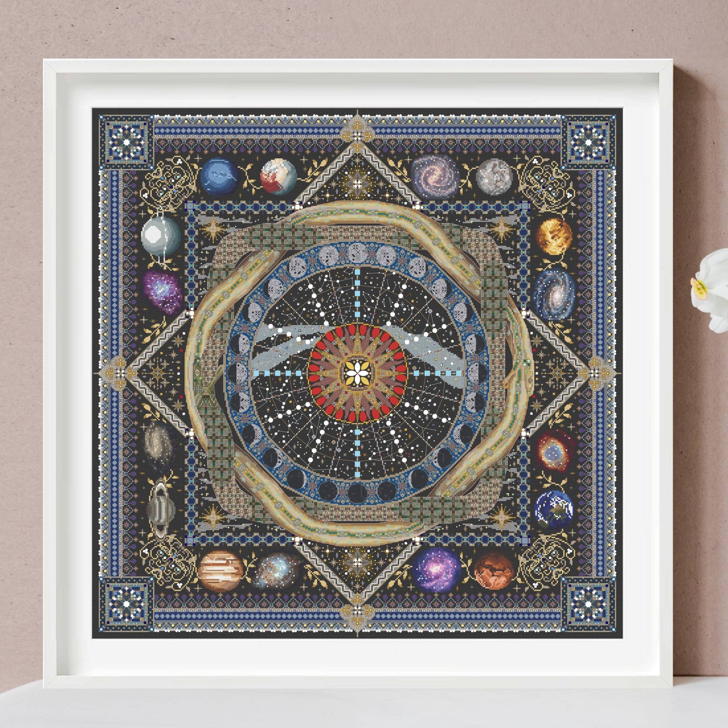 Starlight Symphony Mandala Cross Stitch PDF