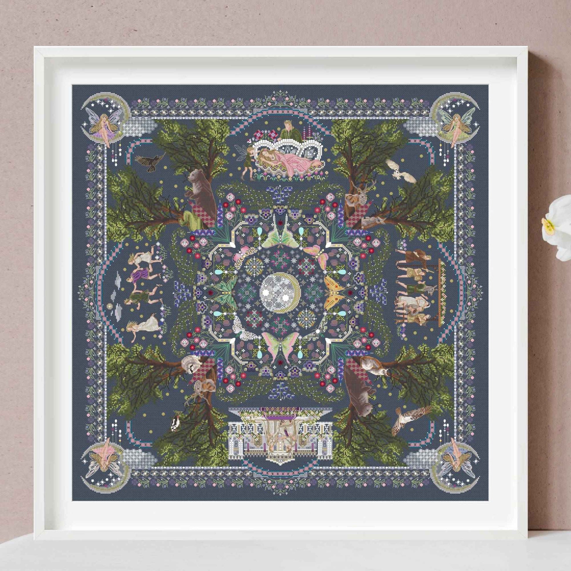 A Midsummer Night's Dream Mandala Cross Stitch PDF