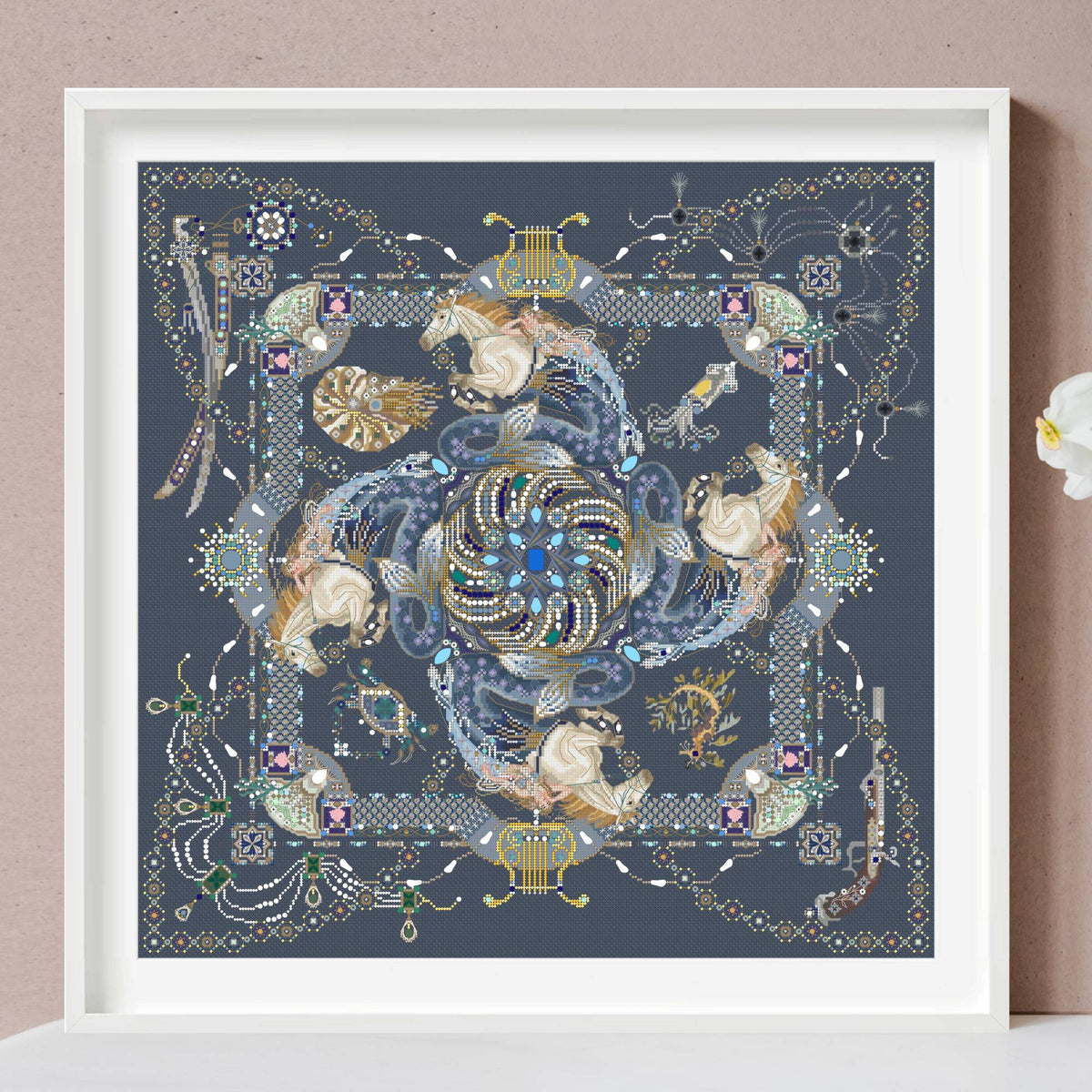 Siren's Ledger Mandala Cross Stitch PDF