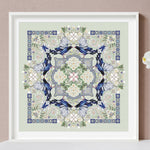 Taiwan Blue Magpies and Tung Flowers Mandala Cross Stitch Pattern PDF