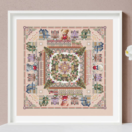 Christmas Train Sets Mandala Cross Stitch Pattern PDF
