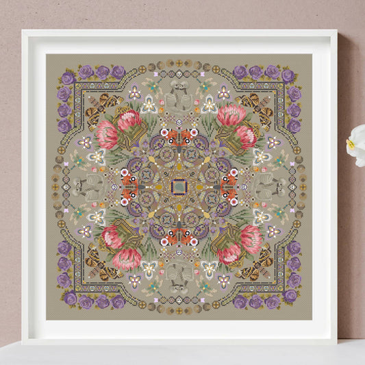 The Skeleton's Vow Mandala Cross Stitch Pattern PDF