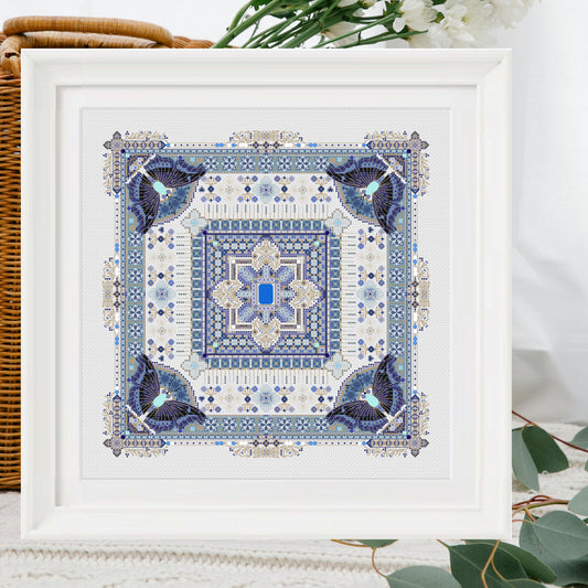 Sapphire Mandala Cross Stitch Pattern PDF