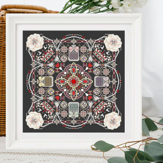 Valentine's Day Mandala Cross Stitch PDF