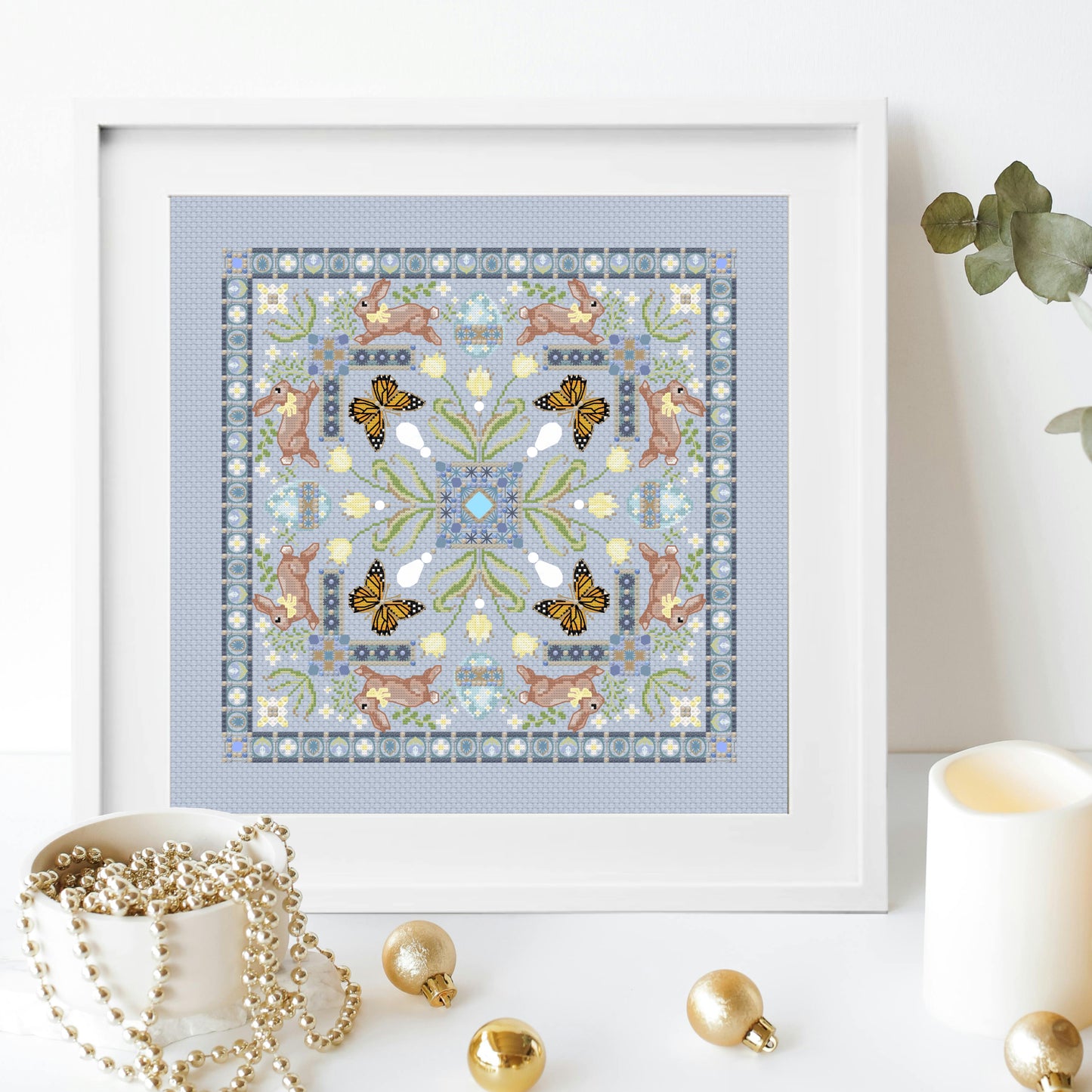 April Mandala Cross Stitch Pattern PDF