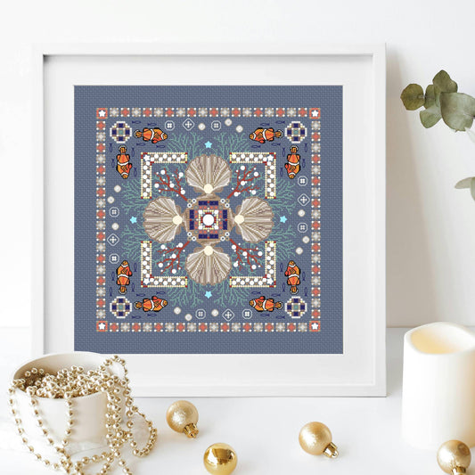 August Mandala Cross Stitch Pattern PDF