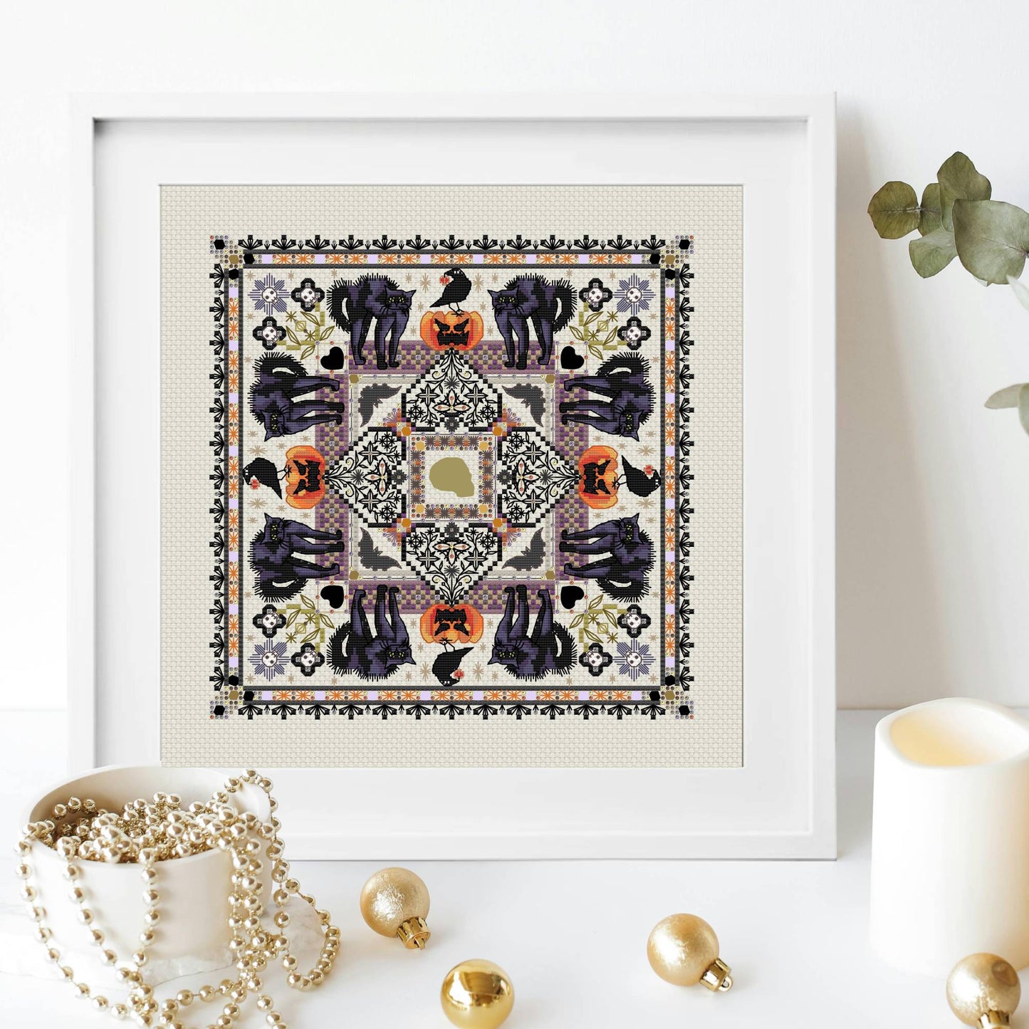 October Mandala Cross Stitch Pattern PDF